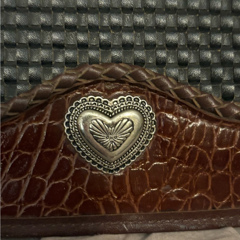 Brighton Brown and Black Woven Crossbody Bag- Retired. Braided Strap. - Picture 3 of 8